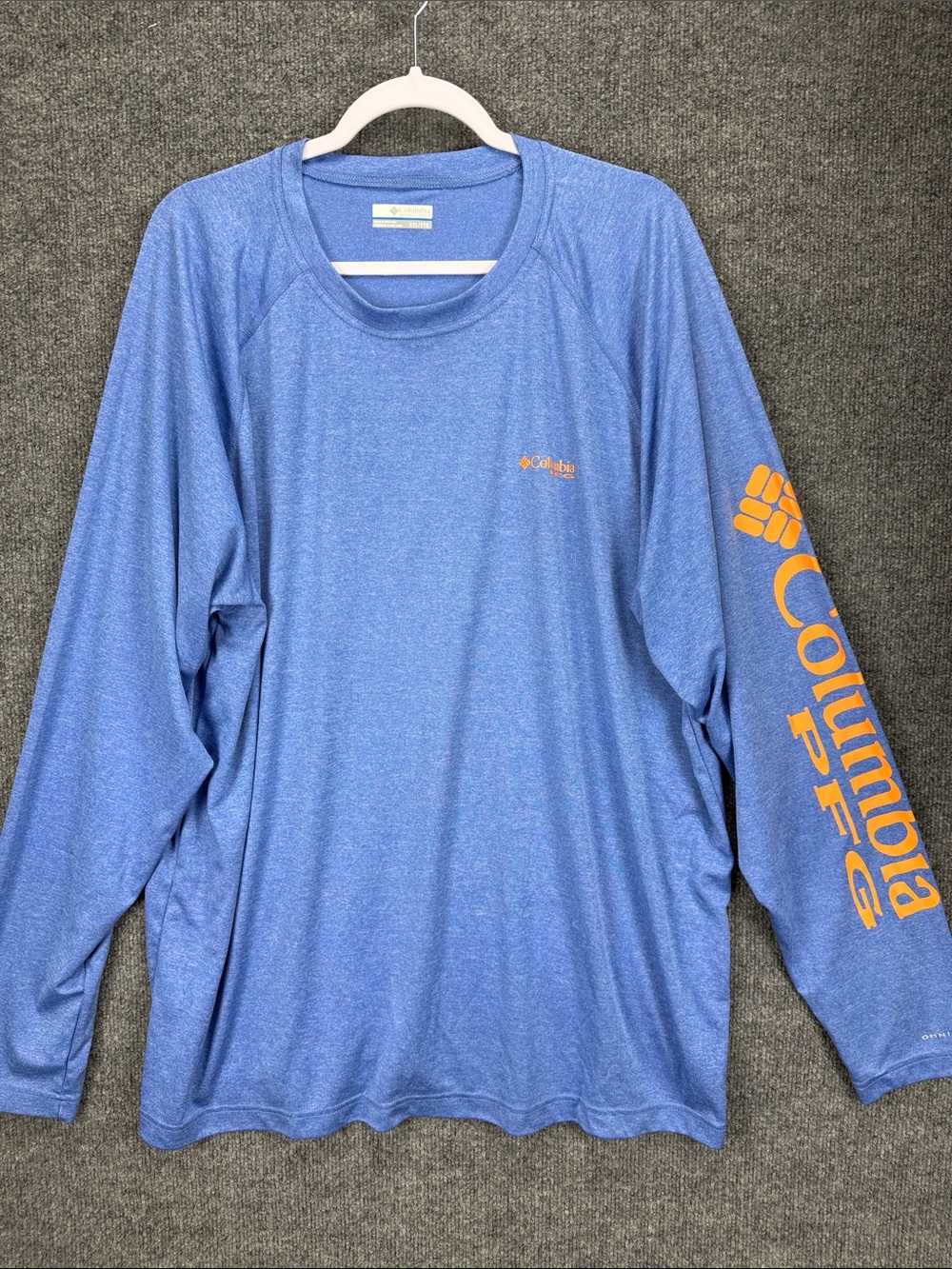Columbia Terminal Tackle PFG Long Sleeve Fishing Shirt Orange Logo XXL 2TG - Picture 2 of 11